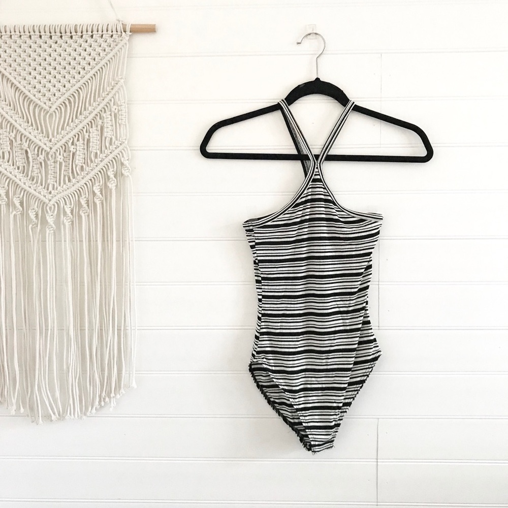 Out From Under Striped Ribbed Bodysuit